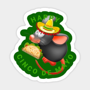 happy cinco de mayo rat mexican Sticker